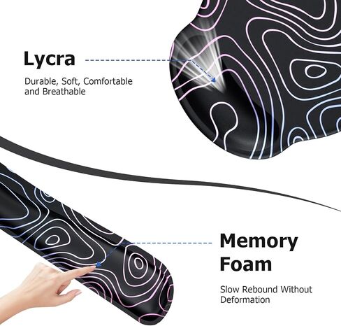 iLeadon Mouse Pad with Wrist Rest Set, Keyboard Wrist Rest + Ergonomic Mouse Pad + Coasters, Easy Typing & Pain Relief Mousepad, Mouse Pad Wrist Support for Computer Home Office, Tropical Leaves in Kuwait