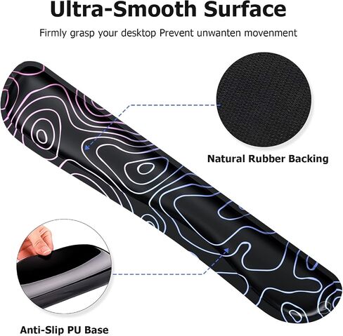 iLeadon Mouse Pad with Wrist Rest Set, Keyboard Wrist Rest + Ergonomic Mouse Pad + Coasters, Easy Typing & Pain Relief Mousepad, Mouse Pad Wrist Support for Computer Home Office, Tropical Leaves in Kuwait