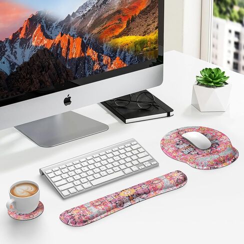 iLeadon Mouse Pad with Wrist Rest Set,Ergonomic Mousepad with Wrist Support in Kuwait