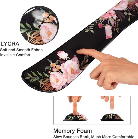 iCasso Mouse Pad and Keyboard Wrist Rest, Wrist Rest for Computer Keyboard, Made of Memory Foam with Wrist Support, Easy Typing and Relieve Wrist Pain Keyboard Pad for Computer, Office (B-Weeds) in Saudi Arabia