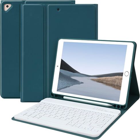 Keyboard Case for iPad 9th Generation 2021/8th Gen/7th Gen 10.2 Inch, Detachable Wireless with Pencil Holder Keyboard Cover for New iPad 9th Gen/8th Gen/7th Gen 10.2"/iPad Air 3/iPad Pro 10.5" (Blue) in Saudi Arabia