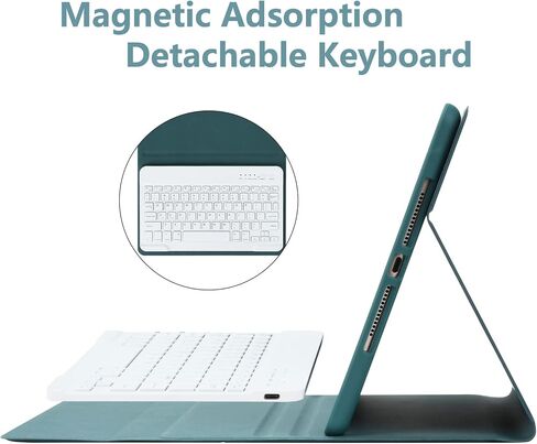 Keyboard Case for iPad 9th Generation 2021/8th Gen/7th Gen 10.2 Inch, Detachable Wireless with Pencil Holder Keyboard Cover for New iPad 9th Gen/8th Gen/7th Gen 10.2"/iPad Air 3/iPad Pro 10.5" (Blue) in Saudi Arabia