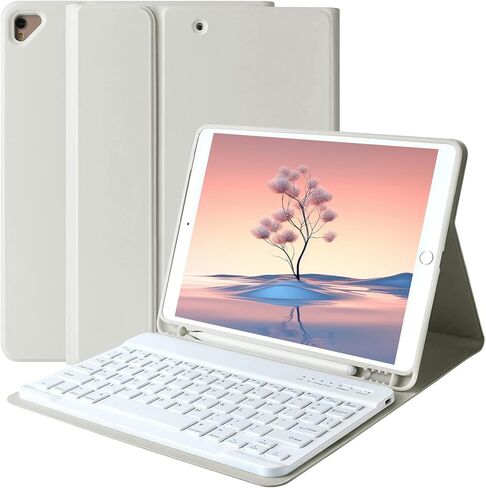 حافظة لوحة مفاتيح لجهاز iPad الجيل التاسع 2021/8th Gen/7th Gen 10.2 بوصة، لاسلكية قابلة للفصل مع غطاء لوحة مفاتيح حامل قلم رصاص لجهاز iPad الجديد 9th Gen/8th Gen/7th Gen 10.2 بوصة/iPad Air 3/iPad Pro 10.5 بوصة (أزرق) in Kuwait
