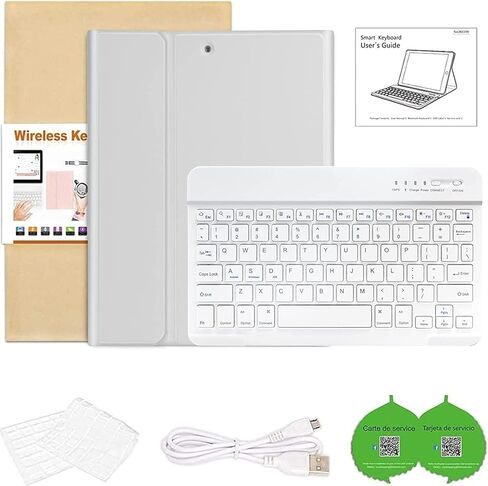 حافظة لوحة مفاتيح لجهاز iPad الجيل التاسع 2021/8th Gen/7th Gen 10.2 بوصة، لاسلكية قابلة للفصل مع غطاء لوحة مفاتيح حامل قلم رصاص لجهاز iPad الجديد 9th Gen/8th Gen/7th Gen 10.2 بوصة/iPad Air 3/iPad Pro 10.5 بوصة (أزرق) in Kuwait