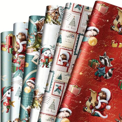 Vnaaem Horse Christmas Wrapping Paper for Women Men Boys Kids Girls Santa Claus and Horse Gift Wrap for Western Holiday Winter Party Celebration - 20 X 28 Inch 6 Folded Sheets in Kuwait