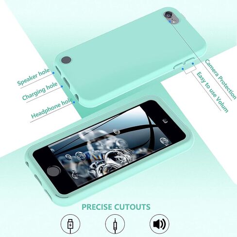 حافظة لجهاز iPod Touch الجيل السابع/السادس/الخامس، حافظة iPod Touch، حافظة سيليكون مقاومة للصدمات [مع واقي شاشة مدمج] حافظة متينة متينة لكامل الجسم لجهاز iPod Touch 7/6/5 (أخضر) in Saudi Arabia