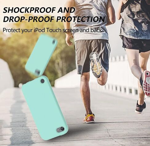 حافظة لجهاز iPod Touch الجيل السابع/السادس/الخامس، حافظة iPod Touch، حافظة سيليكون مقاومة للصدمات [مع واقي شاشة مدمج] حافظة متينة متينة لكامل الجسم لجهاز iPod Touch 7/6/5 (أخضر) in Saudi Arabia