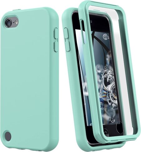 حافظة لجهاز iPod Touch الجيل السابع/السادس/الخامس، حافظة iPod Touch، حافظة سيليكون مقاومة للصدمات [مع واقي شاشة مدمج] حافظة متينة متينة لكامل الجسم لجهاز iPod Touch 7/6/5 (أخضر) in Saudi Arabia