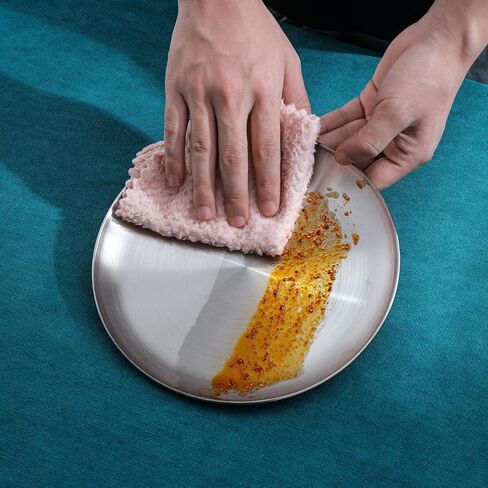 Food Grade Stainless Steel Dinner Plate for Main Dishes, Grilled Meat, Dessert, Salad, and Fruit - 9 Inches (23 cm) Large Capacity in Saudi Arabia