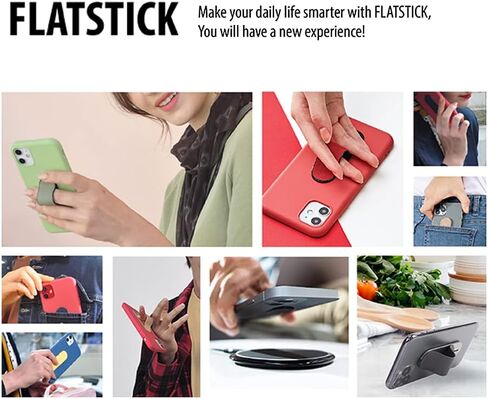 Momostick Flatstick, Cell Phone Finger Grip Strap Holder for Hand, Cell Phone Stand, New Slim Finger Loop Selfie Grip Compatible with Most Smartphones in Saudi Arabia