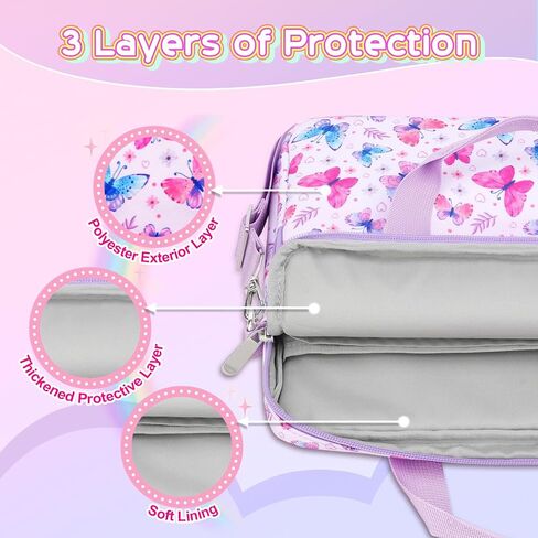 TiMOVO Tablet Sleeve Bag for Kids Girls, 12.5 Inch Tablet Carrying Bag with Shoulder Strap for Fire Tablet, Kindle, iPad, Butterfly in Kuwait