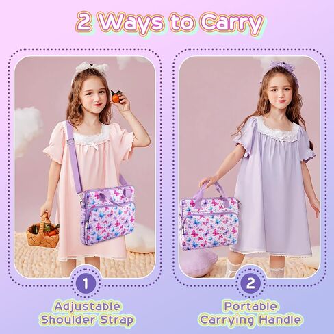TiMOVO Tablet Sleeve Bag for Kids Girls, 12.5 Inch Tablet Carrying Bag with Shoulder Strap for Fire Tablet, Kindle, iPad, Butterfly in Kuwait