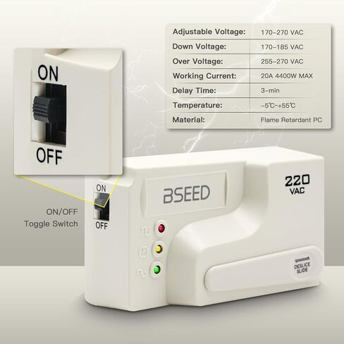 BSEED Wiring Surge Protector, Adjustable Voltage,Power Suppressor Protector with Protected Light Indicators for Refrigerator/TV/Air Conditioning/Computer and Other Home Appliances, 220V 3520W-2Pack in Kuwait