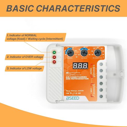 BSEED Wiring Surge Protector, Adjustable Voltage,Power Suppressor Protector with Protected Light Indicators for Refrigerator/TV/Air Conditioning/Computer and Other Home Appliances, 220V 3520W-2Pack in Kuwait