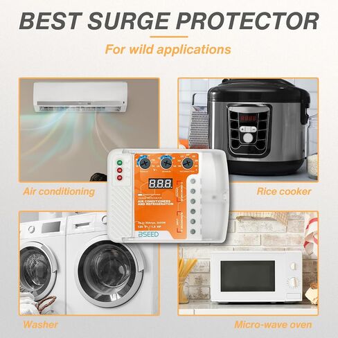 BSEED Wiring Surge Protector, Adjustable Voltage,Power Suppressor Protector with Protected Light Indicators for Refrigerator/TV/Air Conditioning/Computer and Other Home Appliances, 220V 3520W-2Pack in Kuwait
