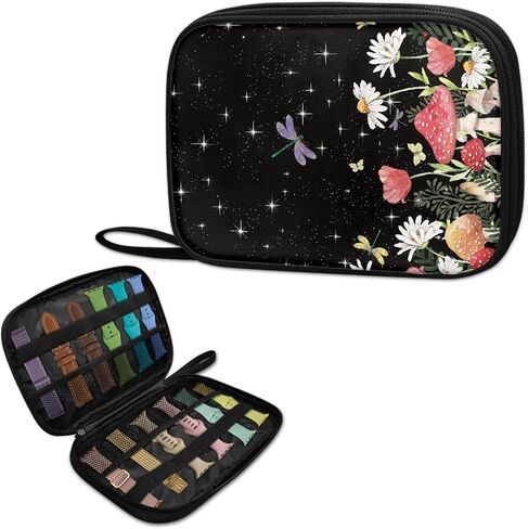 Watch Band Case Organizer for 12 Watch Strap, Watch Band Storage Compatible with Apple Watch Band Organizer, Watch Accessories for Women, Mushroom Moon in Saudi Arabia
