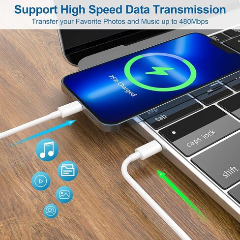 USB C to Lightning Cable 2Pack 10FT Type C Charger Fast Charging Cord Compatible for Apple iPhone 14/14 Pro/14Pro Max/13/13 Pro/12/12 Pro/11/11 Pro/XR/XS/X/8/8 Plus/iPad MFi Certified in Saudi Arabia