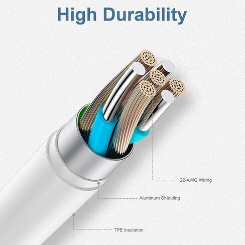 5 Pack [Apple MFi Certified] Charger 3ft, Apple USB to Lightning Cable 3 Foot, Original Fast Charging Cord for iPhone 13 Pro Max/ 13/12Pro Max/12 Pro/11/Se2022/XR/X/8/iPad, White in Kuwait