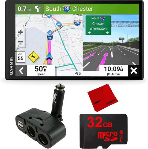 جهاز ملاحي للسيارة Garmin DriveSmart 66 مقاس 6 بوصات (010-02469-00) | نموذج الشريك الرسمي للولايات المتحدة الأمريكية | حزمة مع شاحن سيارة USB in Saudi Arabia