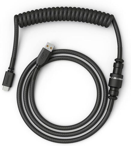كابل لوحة المفاتيح ملفوف Glorious - كابل ملفوف USB C كابلات مضفرة حرفية للوحة مفاتيح الألعاب الميكانيكية كابل ملفوف - كابل لوحة مفاتيح مخصص (أسود) in Saudi Arabia