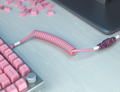 كابل لوحة المفاتيح ملفوف Glorious - كابل ملفوف USB C كابلات مضفرة حرفية للوحة مفاتيح الألعاب الميكانيكية كابل ملفوف - كابل لوحة مفاتيح مخصص (أسود) in Saudi Arabia