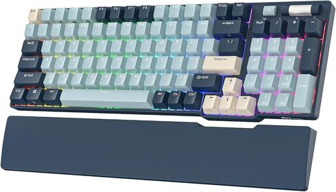 RK ROYAL KLUDGE RK96 RGB Limited Ed, 90% 96 Keys Wireless Triple Mode BT5.0/2.4G/USB-C Hot Swappable Mechanical Keyboard w/Wrist Rest, Software Support & Massive Battery, RK Yellow Switch in Kuwait