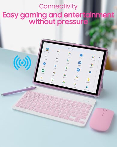 10 inch Tablet 2 in 1 Android 15 Tablets with Keyboard, 10" Tabletas Include Mouse Keyboard Stylus Case, 6000mAh 8GB RAM 32GB ROM Support 1TB Expandable Tableta Dual Camera 5G WiFi-6 Bluetooth Tablet in Saudi Arabia