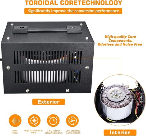 1500W Voltage Converter Transformer Heavy Duty Step Up/Down- 110 / 220V- Circuit Breaker Protection in Saudi Arabia