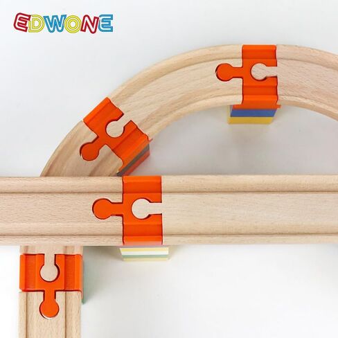 Wooden Train Track Accessories, 40 pcs Wooden Track Connector, Compatible with All Major Brands Wood Train Track, Christmas Birthday Gift for Boys Girls, Train Toys Expansion Pack for Kids Ages 3+ in Saudi Arabia