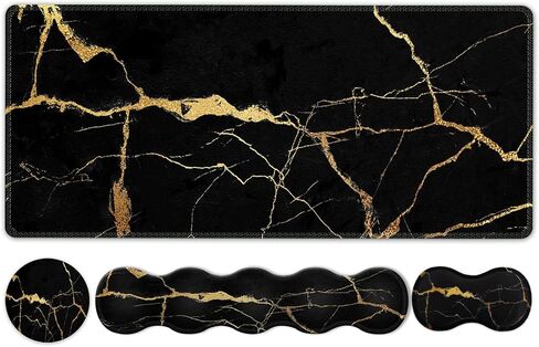 مجموعة حصيرة مكتب iLeadon، لوحة ماوس مع مسند للمعصم + مسند للمعصم للوحة المفاتيح + لوحة ماوس كبيرة + قاعدة، مجموعة لوحة ماوس ألعاب كبيرة 4 في 1 للمكتب المنزلي، فن بوهو ريترو in Kuwait