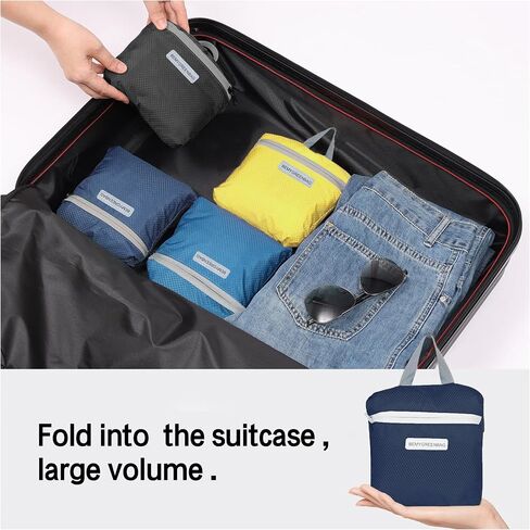 35L Foldable Waterproof Backpack For Outdoor Sports With Inside Wet Clothes Compartment Packable For Multiple Uses Ultra Lightweight Ideal For Hiking Men And Women Travel(Dark Blue) in Saudi Arabia