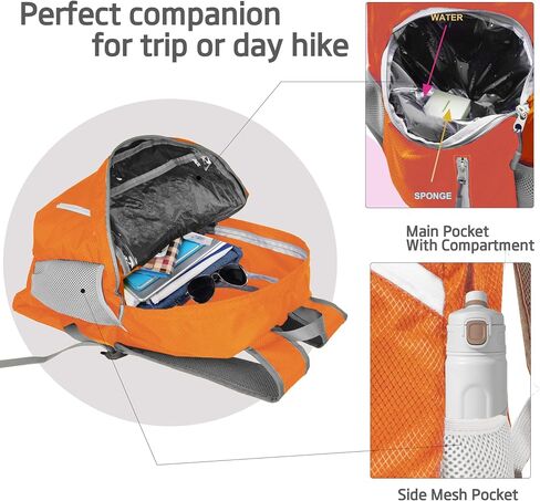 35L Foldable Waterproof Backpack For Outdoor Sports With Inside Wet Clothes Compartment Packable For Multiple Uses Ultra Lightweight Ideal For Hiking Men And Women Travel(Dark Blue) in Saudi Arabia