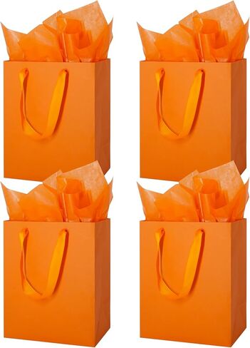 MOXARYSU 8 Pcs Medium Gift Bags With Handles: 8x5x10 Rainbow Colour Gift Bags Kraft Paper Party Favor Bags With 16 Tissues For Kids Party,Birthday,Baby Shower,Wedding（8 Colors） in Kuwait