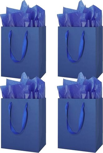 MOXARYSU 8 Pcs Medium Gift Bags With Handles: 8x5x10 Rainbow Colour Gift Bags Kraft Paper Party Favor Bags With 16 Tissues For Kids Party,Birthday,Baby Shower,Wedding（8 Colors） in Kuwait