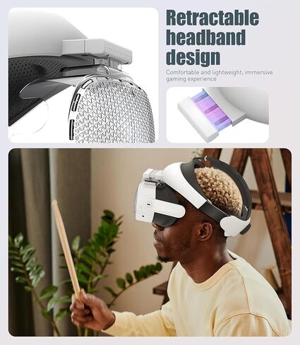 Orzero VR Head Strap Compatible for Quest 3S,Strap Accessories with Head Cushion, Upgarde Elite Strap Comfortable Protective Reduce Pressure – White in Saudi Arabia