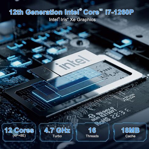 Intel NUC 12, ASUS NUC 12 NUC12WSHi7 Wall Street Canyon Mini Computer 12th Gen Intel Core i7-1260P, 12 Cores(4P+8E), 16 Threads, 18MB Cache, Intel Iris Xe Graphics,32GB RAM, 1TB PCIe SSD, Win 11 Pro in Kuwait