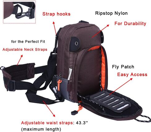 Kylebooker Fly Fishing Chest Pack Lightweight Tackle Storage Pouch Waist Bag in Saudi Arabia