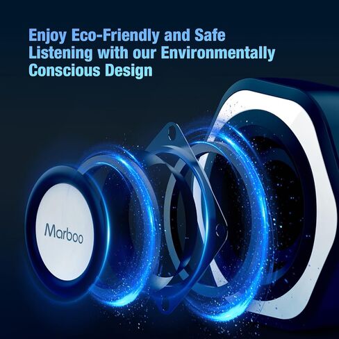 Computer PC Speakers USB Powered 3.5mm AUX Jack Volume Control Ice-Blue LED Light HiFi Stereo Sound Quality Mini Gaming Desktop Monitors Laptops Speakers for Windows PC pad Smartphone Tablet MP3 in Saudi Arabia