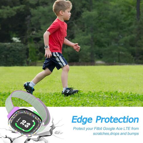 2 Pack Edge Protector Compatible with Fitbit Google Ace LTE Kids Smartwatch, Cute Cartoon Protective Case Cover Accessories for Fitbit Google Ace LTE Kids Smartwatch(Doughnut+Cow) in Kuwait