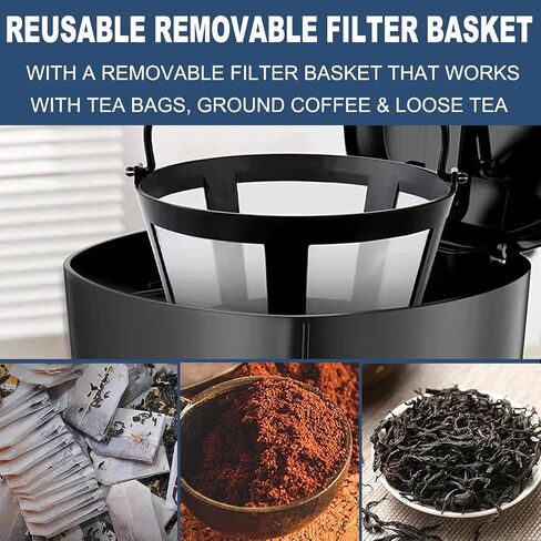 Iced and Hot Coffee Maker, Single Serve Coffee Mechine with 20 oz Tumbler and Reusable Coffee Filter (BLACK) in Saudi Arabia