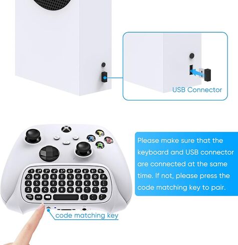 لوحة مفاتيح لأجهزة Xbox Series X/S، One/One X/S، وحدة تحكم Elite one/2، لوحة مفاتيح ألعاب لاسلكية للدردشة مع جهاز استقبال USB ومكبر صوت، ملحقات مقبس صوت 3.5 ملم لأجهزة Xbox (وحدة التحكم غير متضمنة)، أبيض in Saudi Arabia