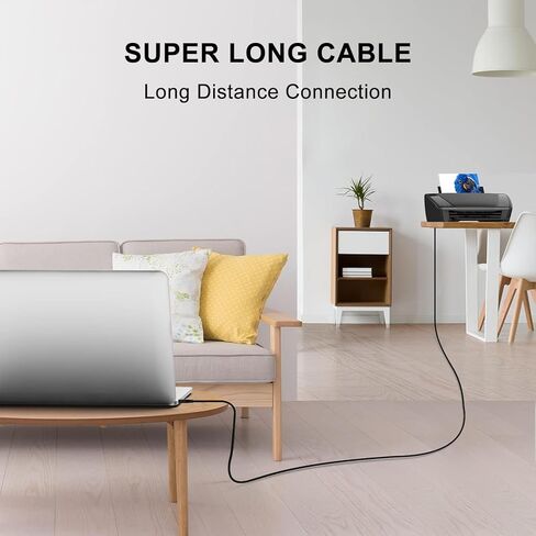 كابل الطابعة بطول 6 أقدام، 2 حزمة من سلك طابعة ماسح ضوئي USB A إلى USB B لـ HP، Canon، Epson، Dell، Brother، Lexmark، Xerox، Samsung، DAC. كابل طابعة USB 2.0 من النوع A ذكر إلى B ذكر للتحكم في البيانو الرقمي MIDI in Kuwait