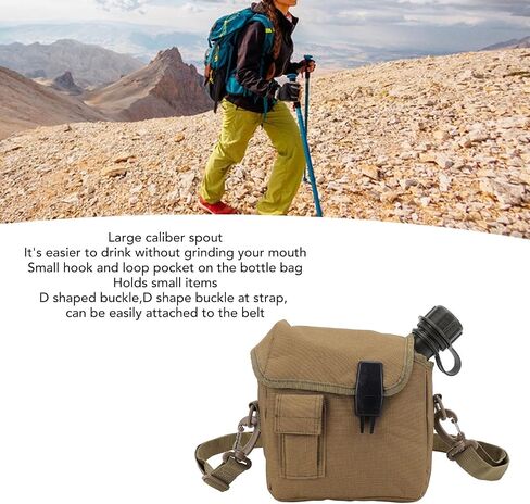 Zunate Outdoor Water Bottle - 1.5L Portable Water Canteen with Waist Bag, Multi Fuctional Flat Camping Water Bottle for Military Surplus or Bushcraft Gear (cp) in Saudi Arabia