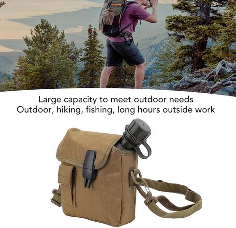 Zunate Outdoor Water Bottle - 1.5L Portable Water Canteen with Waist Bag, Multi Fuctional Flat Camping Water Bottle for Military Surplus or Bushcraft Gear (cp) in Saudi Arabia