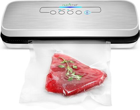 Nutrichef Automatic Food Vacuum Sealer with Double Sealing Function, Electric Air Sealing System for Dry, Liquid & Moist Foods, Reduces Food Waste, Preserve Freshness of Proteins, Fruits, Vegetables in Saudi Arabia