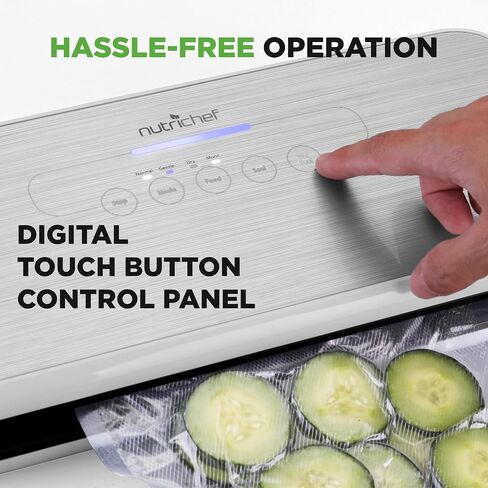 Nutrichef Automatic Food Vacuum Sealer with Double Sealing Function, Electric Air Sealing System for Dry, Liquid & Moist Foods, Reduces Food Waste, Preserve Freshness of Proteins, Fruits, Vegetables in Saudi Arabia