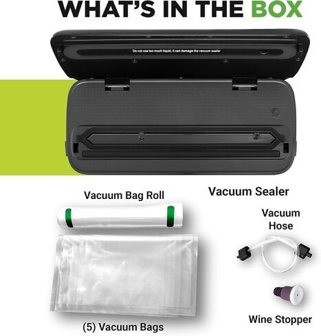 Nutrichef Automatic Food Vacuum Sealer with Double Sealing Function, Electric Air Sealing System for Dry, Liquid & Moist Foods, Reduces Food Waste, Preserve Freshness of Proteins, Fruits, Vegetables in Saudi Arabia
