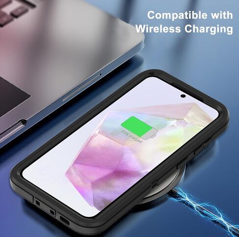 Annymall for Samsung Galaxy A35 5G Case, Military Grade Drop Protection Heavy Duty Cell Phone Cover with 2 Pack Screen Protector 3-Layer Rugged Shockproof Galaxy A35 5G Phone Case (Black) in Saudi Arabia