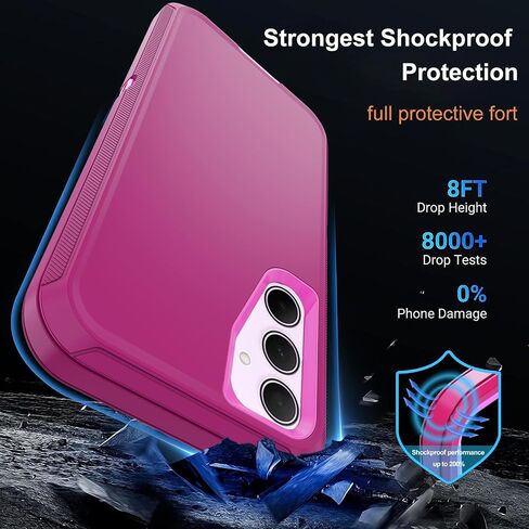 Annymall for Samsung Galaxy A35 5G Case, Military Grade Drop Protection Heavy Duty Cell Phone Cover with 2 Pack Screen Protector 3-Layer Rugged Shockproof Galaxy A35 5G Phone Case (Black) in Saudi Arabia