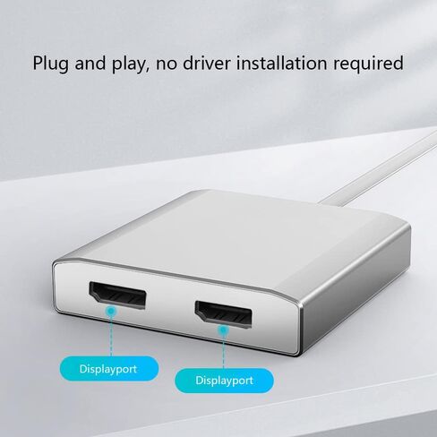 منفذ عرض إلى منفذ عرض مزدوج MST DP إلى 2 DP Splitter Multi Stream Transport Hub، لأجهزة Mac وWindows7/8/10 in Saudi Arabia